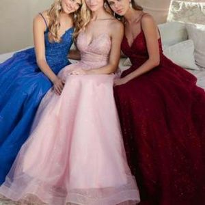 EMBELLISHED BODICE LONG FORMAL BALL GOWN, LILAC, BLUE, BURGUNDY, PINK